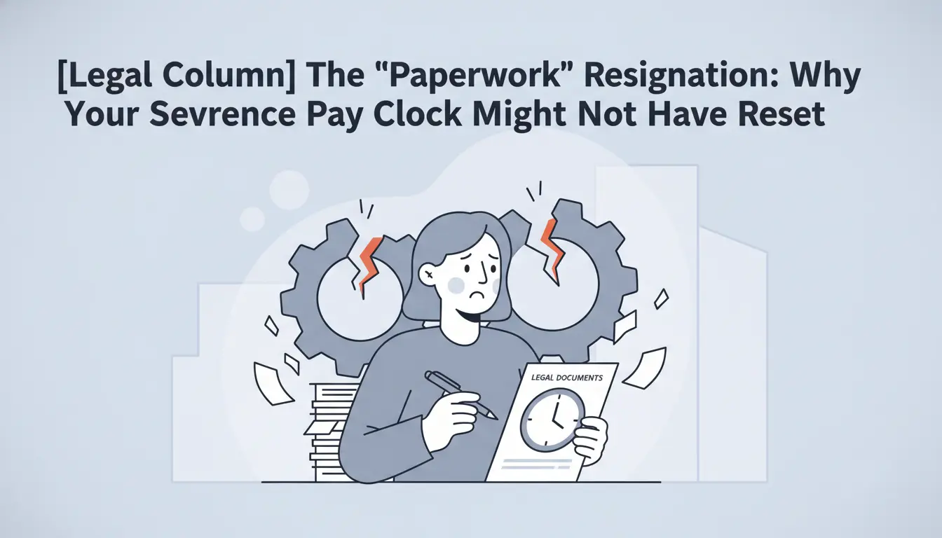 [Legal Column] The 'Paperwork' Resignation: Why Your Severance Pay Clock Might Not Have Reset