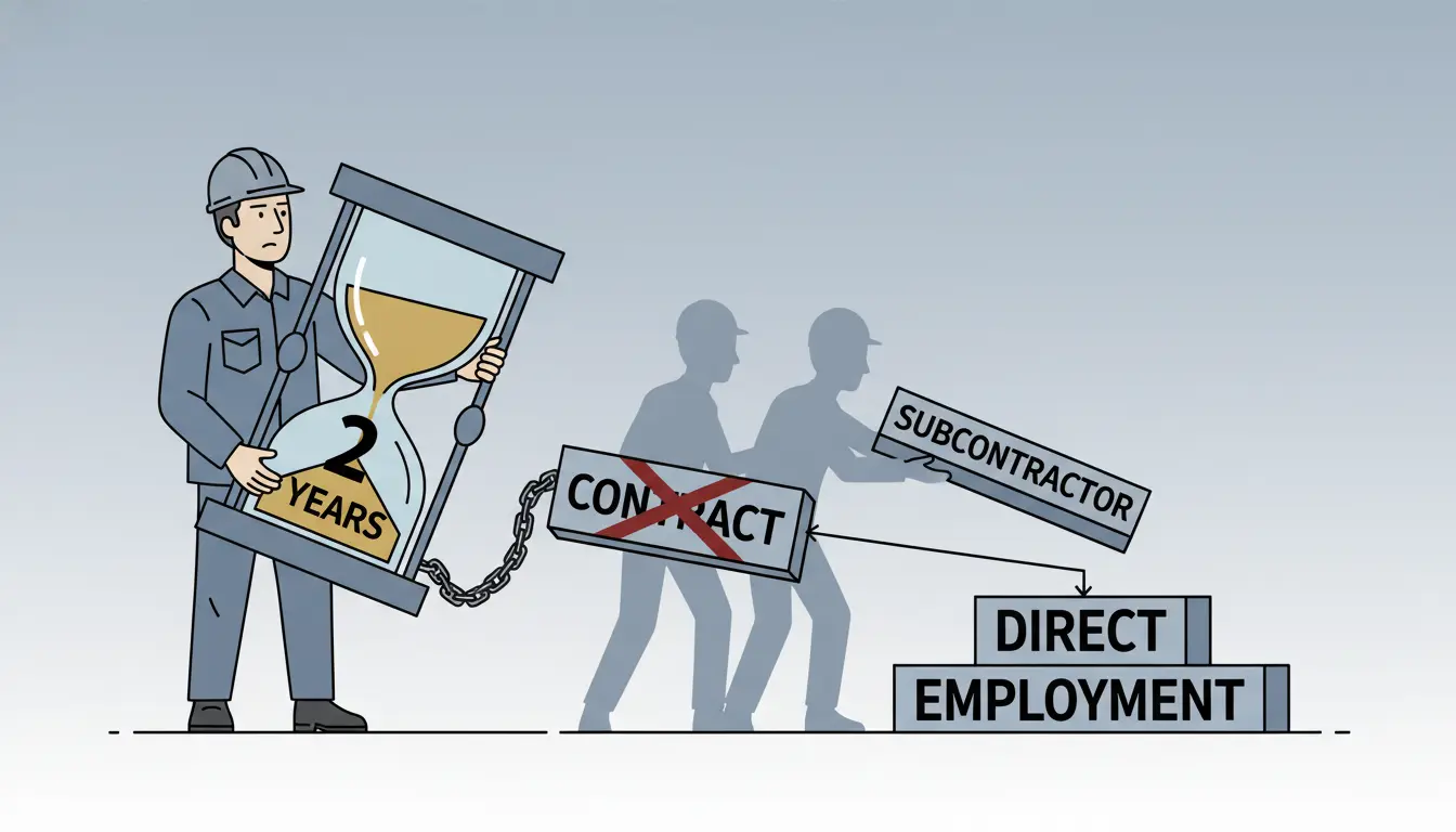The Weight of Two Years: Why Changing Subcontractors Cannot Erase a Worker's Right to Direct Employment