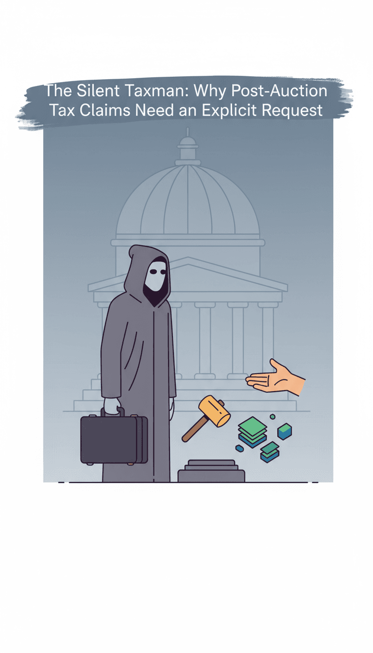 The Silent Taxman: Why Post-Auction Tax Claims Need an Explicit Request